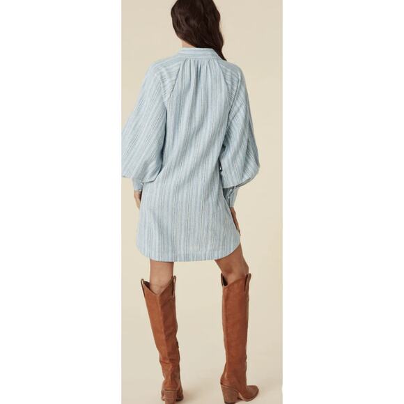 Spell Rodeo Blouse Dress Blue Striped Relax Minimalist Beach Vacation S - Picture 9 of 16